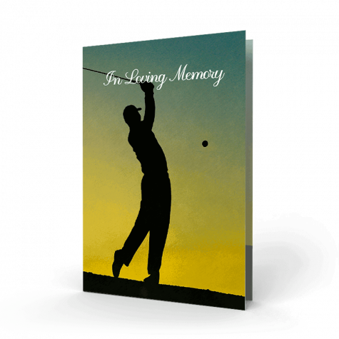 Golfer Memorial Card