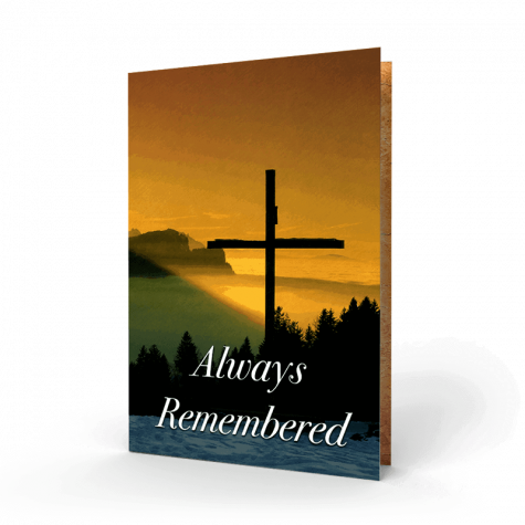 Holy Cross at Sunset Memorial Card (RMC-09)