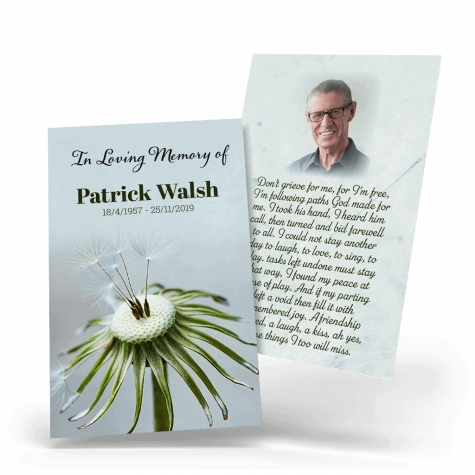 Memorial Wallet Card Floral theme