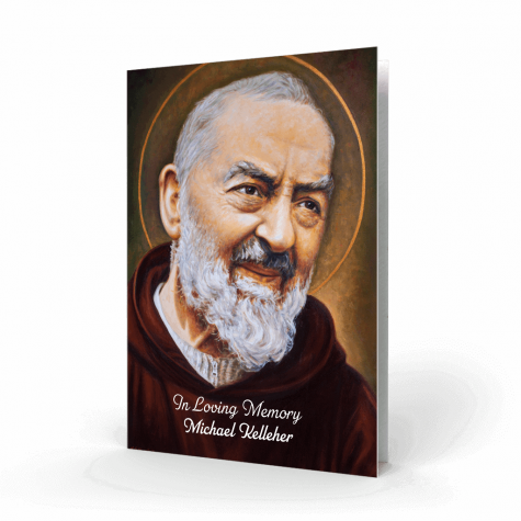 Padrio Pio Religious Memorial Card