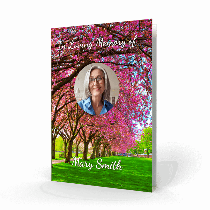 Pink plum trees Derry Memorial Card (FMC-30)